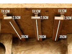 the measurements of wood beams are shown in this image