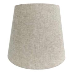 a beige lamp shade on a white background