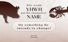 a pig and antelope with the words, why would yhwh put his changes name on something he intents to change?