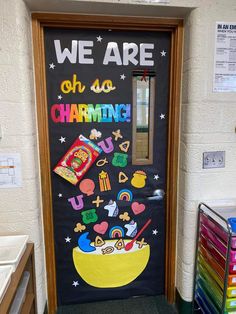 we are oh so charming classroom door decoration