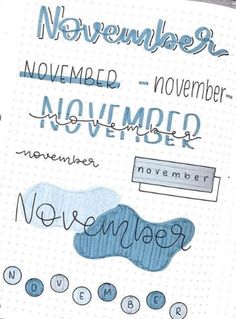 a notebook with some writing on it and the words november written in cursive ink