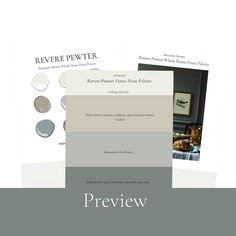 three different shades of gray and white with the words revere pewer on them