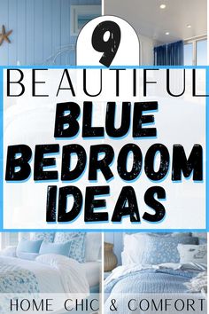 blue bedroom ideas, bedroom decor ideas, dark blue bedroom, blue bedroom walls Blue Bedroom Ideas For Couples, Blue Wall Decor Bedroom, Navy Blue Bedroom Walls, Blue Room Paint, Ocean Inspired Bedroom