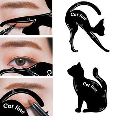 49092038262944 Eyeliner Cat Eye, Cat Eyeliner Stencil, Eyeliner Cat, Cat Eye Eyeliner, Crayon Eyeliner, Eyebrow Template, Big Eyes Makeup, Shadow Eyeliner, Eyeliner Shapes