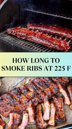 HOW LONG TO SMOKE RIBS AT 225 F Smoked Rack Of Ribs, Smoker Ribs Recipes Electric, Quick Ribs, Garlic Butter Prime Rib Recipe, Barbeque Menu, Meat Smokers, Smoked Pork Recipes