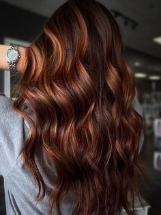 Chocolate Caramel Balayage, Balayage Hair Ideas, Red Balayage Hair, Balayage Long Hair, Auburn Balayage, Rambut Brunette, Bronde Balayage, Hair Adviser