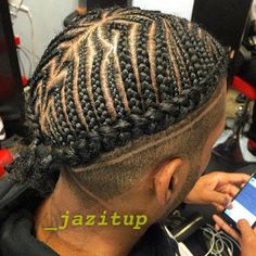 Middle Part Men, Cornrow Styles For Men, Cornrow Styles, Braid Styles For Men, French Braid Ponytail, Braids For Boys, Braids Styles