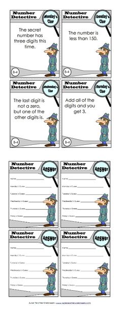 two page worksheet with the same character and numbers for each student to use