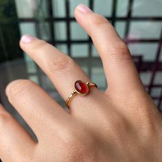 14K Gold Red Agate Stone Ring, Organic Carnelian Stone Ring, Gift for Love, Special Design Natural Stone Ring, Valentine's Day Gift, Christmas Gift, Xmas Gift, Mother's Day Gift, Gift for Wife, Gift for Bestfriend Earrings that you can combine with your ring ; https://hemsjewellery.etsy.com/listing/1484896630 Necklace that you can combine with your ring ; https://hemsjewellery.etsy.com/listing/1499088213 ITEM DETAILS ❆ All our jewelleries are handmade with Love and Care 💓 ❆ Material: 14K Gold. Red Oval Cabochon Ring, Oval Carnelian Moonstone Ring For Anniversary, Carnelian Yellow Gold Rings With Oval Cabochon, Yellow Gold Carnelian Oval Cabochon Ring, Yellow Gold Oval Cabochon Carnelian Rings, Oval Cabochon Ruby Ring Birthstone Gift, Carnelian Ruby Ring With Oval Cabochon For Gift, Carnelian Oval Cabochon Ring As Gift, Carnelian Oval Cabochon Ring For Gift