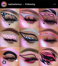 Maquillage Yeux Cut Crease, Cute Eye Makeup, Rave Makeup, Eye Makeup Pictures, Unique Makeup, Makeup Stuff, Eye Makeup Designs