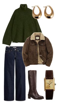 Olive Green Jacket Outfits For Women, Olive Green Jacket Outfits, Olive Green Outfits, Outfits October, Olive Green Outfit, Thanksgiving Outfit Ideas For Women, Collage Outfits, Outfit Collages