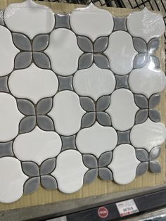 a close up of a tile in a store