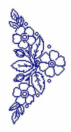 a cross stitch pattern with flowers and leaves