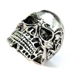 MMS Band Party Huge Polishing Skull Ring 316L Stainless Steel Cool Fashion Men Silver Biker Skull Ring Cool Fashion, Skull Ring, Stainless Steel, Band, Ring, Silver