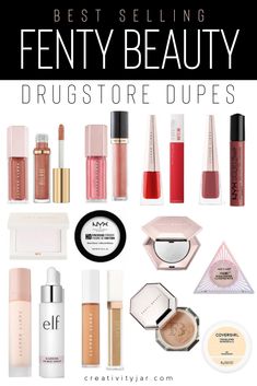 Want affordable dupes for Fenty Beauty best sellers? Check out this roundup of the best selling Fenty Beauty Drugstore Dupes to get the Fenty look for less. Doodles Kawaii, Make Up Kits, Mac Velvet Teddy, Best Drugstore Foundation, Milani Makeup, It Cosmetics Cc Cream, Foundation For Oily Skin, Makeup Tip, Amazon Beauty