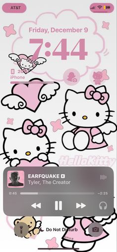 the hello kitty theme on an iphone