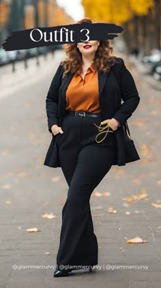 Inspirate en estos lindos outfits otoñales ❤️ creados especialmente para chicas curvy #modafemenina #chicascurvy #outfits #outfitsotoño #otoño Plus Size Formal Outfits, Curvy Outfits Autumn, Plus Size Business Casual Outfits, Alternative Fall Fashion, Plus Size Work Outfits, Plus Size Business Attire, Blazer Plus Size, Look Office, Plus Size Fall Outfit