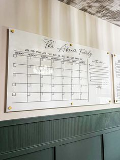 a wall with a calendar on it and the words, the always friday written in cursive writing