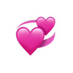 two pink heart shaped rings on a white background