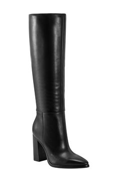 Marc Fisher LTD Lannie Knee High Boot (Women) | Nordstrom Knee High Western Boots, Black High Boots, Womens Riding Boots, Western Boots Women, Pointed Toe Boots, Leather Boot, Long Boots, Marc Fisher, Winter 2024