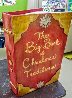 the big book of christmas traditions is on display