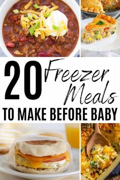 20 freeze meals to make before baby are on the table, including eggs and other foods