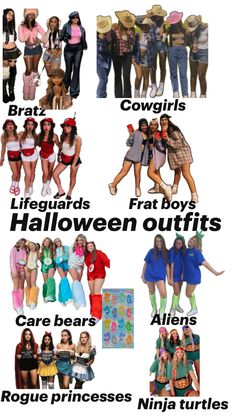 6 Person Halloween Costume Funny, Cute Halloween Costumes Group Of 4 Friends, Costume Ideas For A Group Of 4, Cute Halloween Costumes Group Of 4, 4 People Halloween Costumes Group Funny, Halloween Outfits For 4 People, Costume Ideas For 2 Friends Funny, Matching Trio Halloween Costumes, Halloween Ideas 4 People