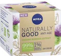 NIVEA Naturally Good Anti Aging Day Cream (50ml), Nourishing Face Moisturiser for Women, Anti-Wrinkle Face Cream for Mature Skin with Organic Burdock Extract. Expires October 2022. NATURALLY GOOD ANTI-AGE Visibly reduced lines and wrinkles in 2 weeks With up to 99% of natural-origin ingredients* and 1% for skin safety and stability, the NIVEA Naturally Good Anti-Age range gives you naturally healthy and radiant skin, with no hidden ingredients. With Phyto Collagen Booster, the nourishing formula Collagen Booster, Molecular Structure, Anti Aging Face, Best Anti Aging, Day Cream, Face Moisturizer, Radiant Skin, Moisturizer Cream, Face Cream