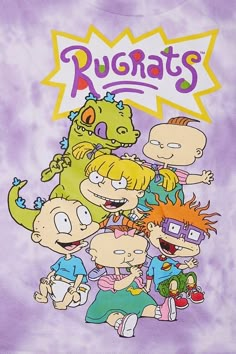 the rugrats cartoon characters on a purple tie dye t - shirt