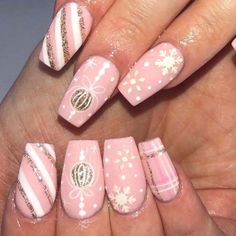 Super Cute And Stylish Ships In 5-10 Business Days Christmas Nail Designs Acrylic, Holiday Elements, Glitter Rosa, Christmas Gel Nails, Faded Hair, Christmas Pink, Really Cute Nails