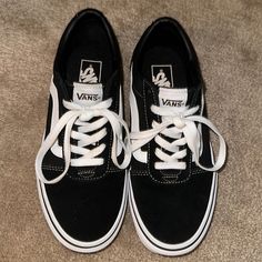 Never Worn Before. Low Top. Vans Shoes Women, Vans Black And White, Black And White Color, Vans Black, Womens Vans, Shoes Women, Vans Shoes, Womens Shoes Sneakers, Low Top