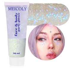 PRICES MAY VARY. Sparkly Chameleon Glitter Makeup:MEICOLY Chameleon body glitter has lots of glitter in the gel with beautiful color.This glitter is super dense in the gel and shimmers pretty in the light,it has a lovely shine and is stunning when the light hits it.The color shifts from different angles,also looks great in sun Easy to Apply and Long Lasting:MEICOLY chameleon face glitter gel sticks to the skin very easily,it goes on smooth and dries quickly without becoming flakey,stays on well Rave Glitter, Cheer Makeup, Mermaid Face, Face Glitter, Hair Halloween, Glitter Face, Skincare Cosmetics, Iridescent White, Body Glitter