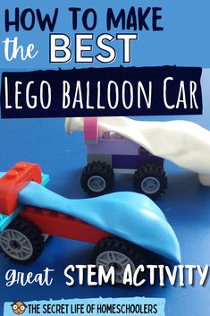 Looking for a fun activity to do with kids? Better yet, are you looking for a fun educational activity to do with kids? Check out this Lego Balloon Cars STEM activity. Kids will have so much fun working on engineering skills and testing out their cars like a scientist that they won't even know they are learning. Balloon Lego Car, Build A Car Stem Activity, Balloon Powered Lego Car, Stem Car Activities, Stem Balloon Car, Car Stem Activities, Transportation Stem Activities, Super Hero Stem Activities For Kids, Lego Stem Activities Elementary