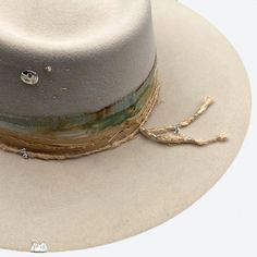 Marino Fedora Hat | Valeria Andino Hats Custom Fedora Style Felt Hat For The Beach, Handmade Western Fedora Felt Hat, Handmade Artisan Beige Hat Bands, Luxury Beige Fedora Felt Hat, Cream Western Fedora Felt Hat, Artisan Fedora Felt Hat For Western-themed Events, Cowboy Hat Design, Felt Fedora, Hamsa Charm