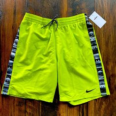 Selling A Pair Of New Nike Swim Men's Logo Tape Volley Shorts 9 Inch Nessc472-312 Atomic Green Various Sizes. Nike Short Swimwear For Sports, Nike Sports Swim Shorts, Nike Sporty Swim Trunks For Swimming, Nike Sports Swimwear Shorts, Nike Casual Swimwear In Short Length, Nike Casual Swimwear With Built-in Shorts, Nike Casual Short Swimwear, Nike Casual Short Length Swimwear, Casual Nike Swimwear Short Length