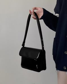 Small Black Bag, Simple Leather Bag, Small Leather Bag, Black Shoulder Bag, Genuine Leather Bags, Black Purses, Small Shoulder Bag, Square Bag