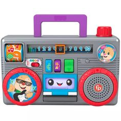 a radio with cartoon characters on it