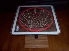 a tablet with a basketball hoop on it