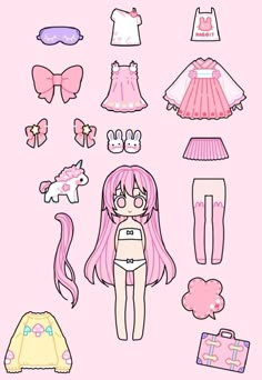 Cute Paper Doll, Pastel Girl, Paper Toys Template, Paper Doll House, Paper Doll Template, Hello Kitty Art