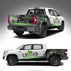 the truck is designed to look like it's being used by lewis construction company