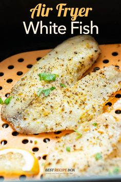 air fryer white fish with lemon and parsley