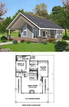 the floor plan for this small house is very simple and has lots of room to put in