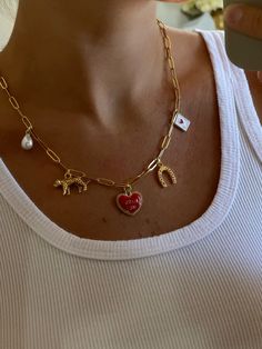 Charm Necklace Ideas Diy Jewelry, Charm Necklace Outfit, Diy Charm Necklace Ideas