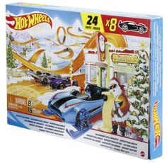 a puzzle box with a car and christmas tree