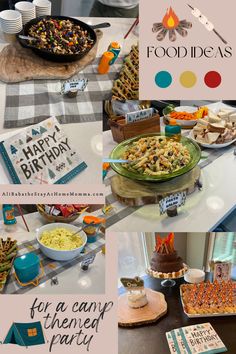 a collage of photos with food and decorations