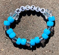 Elastic Band Bracelets, Band Kandi Bracelets, Weezer Bracelet, Weezer Kandi, Snoopy Bracelet, Weezer Concert, Funny Bracelets