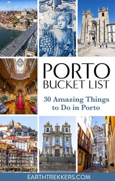 Porto Bucket List. Best things to do in Porto, Portugal. Porto Cathedral, Livraria Lello, Majestic Cafe, port tasting in the wine cellars in Gaia, cruising the Douro River, plus best viewpoints and street foods to try. Livraria Lello, Things To Do In Porto, Time Saving Tips, Portugal Porto, Foods To Try, The Catacombs, Street Foods, Travel Inspiration Destinations, Hiking National Parks