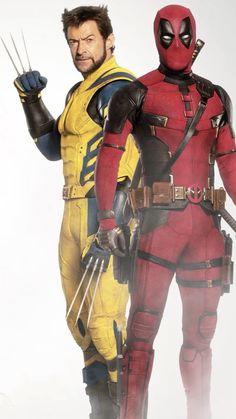 two men dressed as deadpool and wolverine from the upcoming movie, deadpool 2