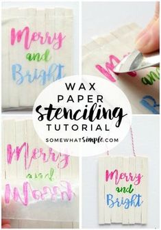 handmade christmas cards with the words merry and bright written on them in different colors