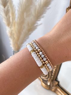 Rose Gold Beaded Bracelet, Marble Bracelet, Gold Stretch Bracelet, Gold Beaded Bracelet, Silver Beaded Bracelet, Bracelet Rose Gold, Sterling Silver Bead Bracelet, Rose Gold Beads, Silver Bead Bracelet